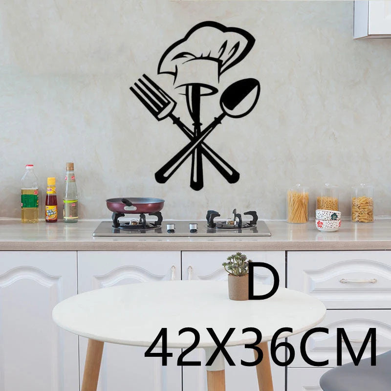 English Proverbs Wall Stickers featuring a knife and fork design