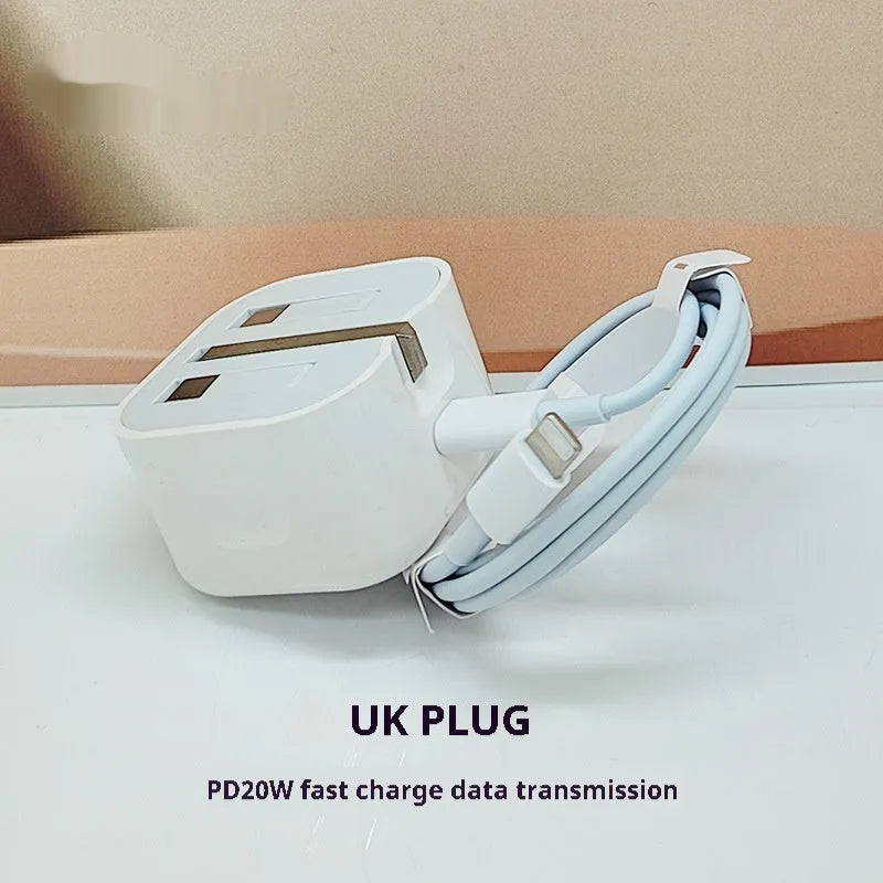 20W PD fast charger with British standard plug and Type-C output port for mobile devices