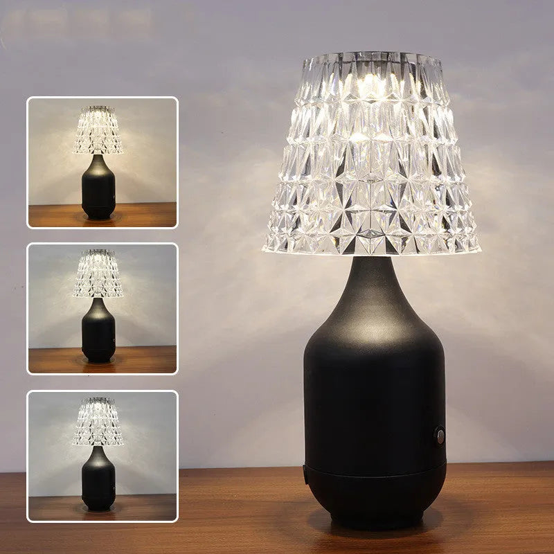 LED charging retro table lamp with USB outlet, American style, iron art plating, electrophoretic gold finish
