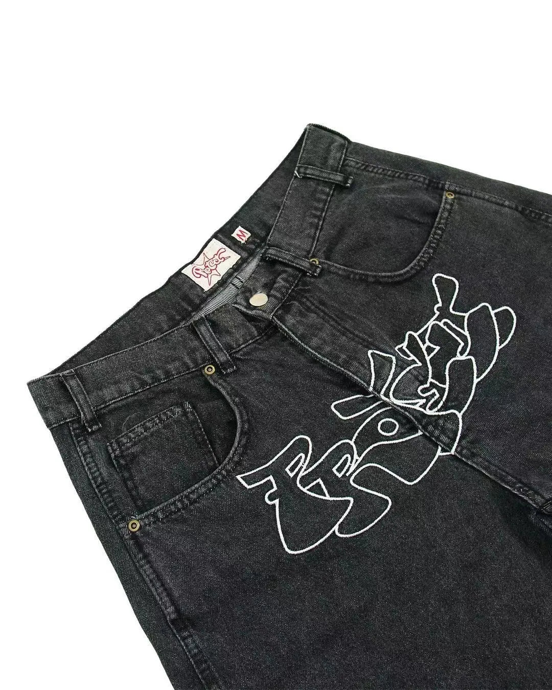 Men's straight-leg denim shorts in D36 colour for hip hop casual summer wear