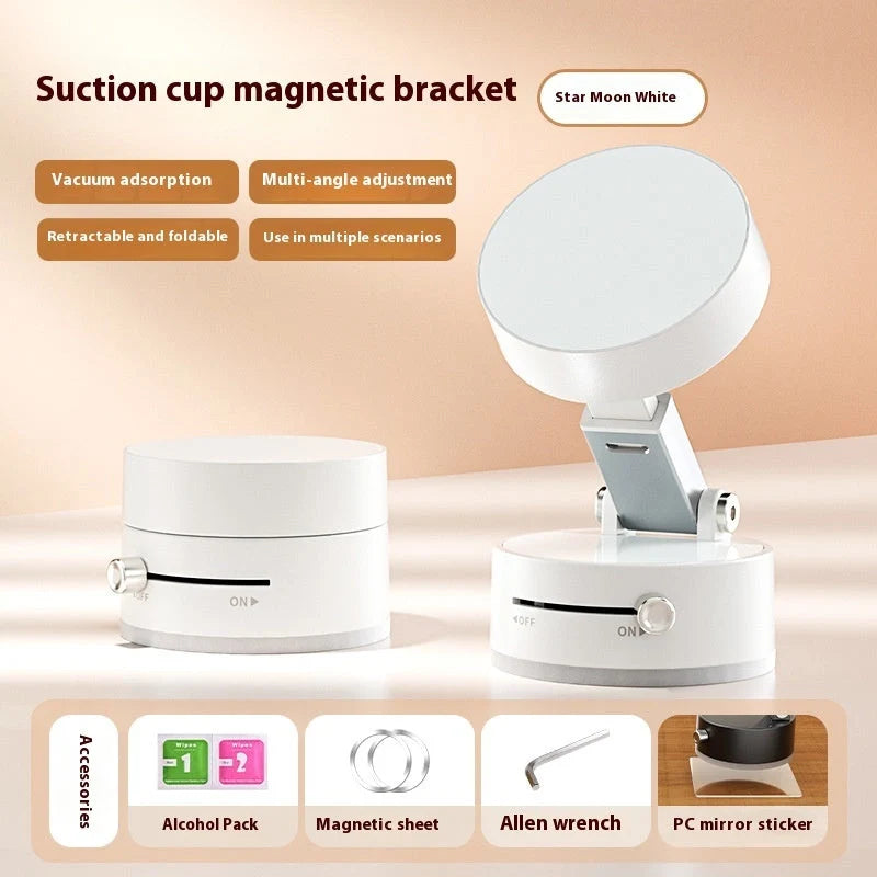 Foldable magnetic vacuum car phone holder in various colours
