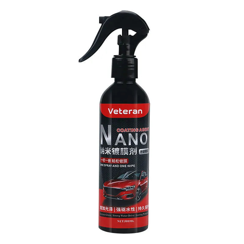 Car coating agent spray bottle with liquid polish for water-repellent vehicle protection