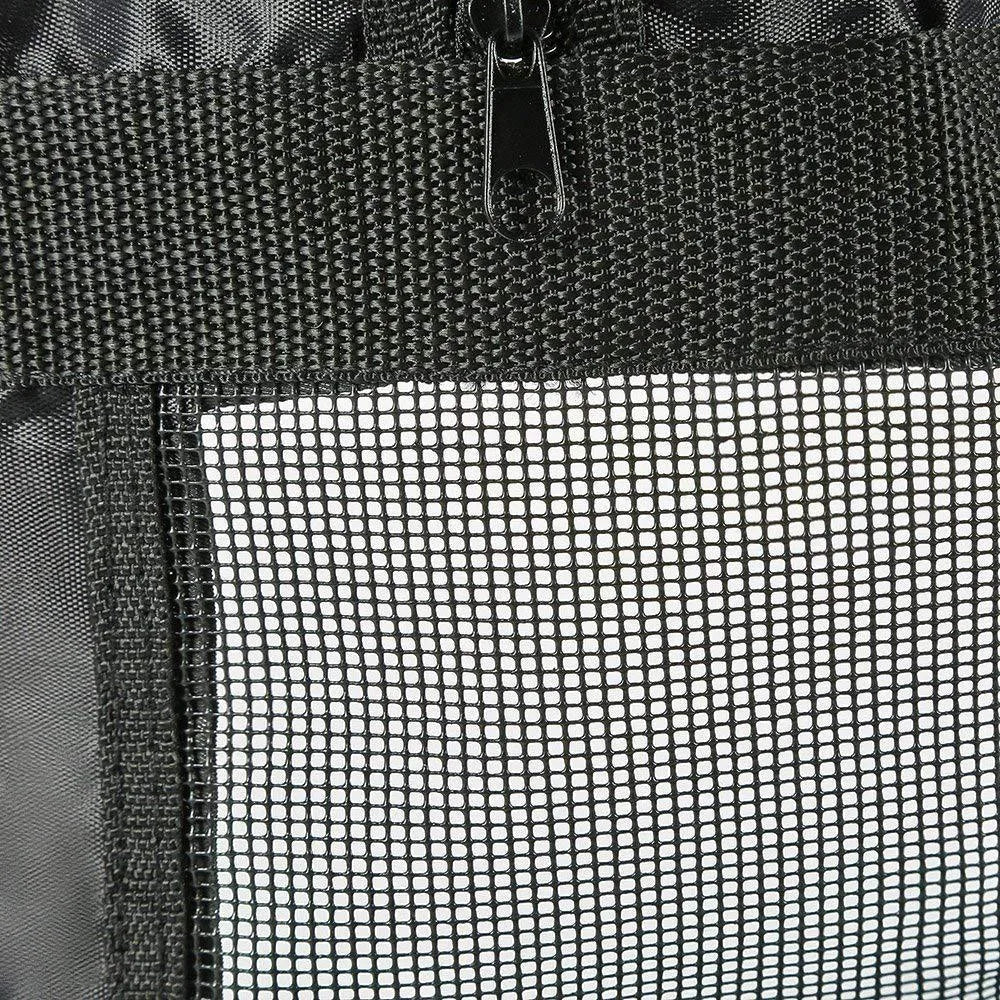 Black cat bath bag for grooming and veterinary care with folding capability