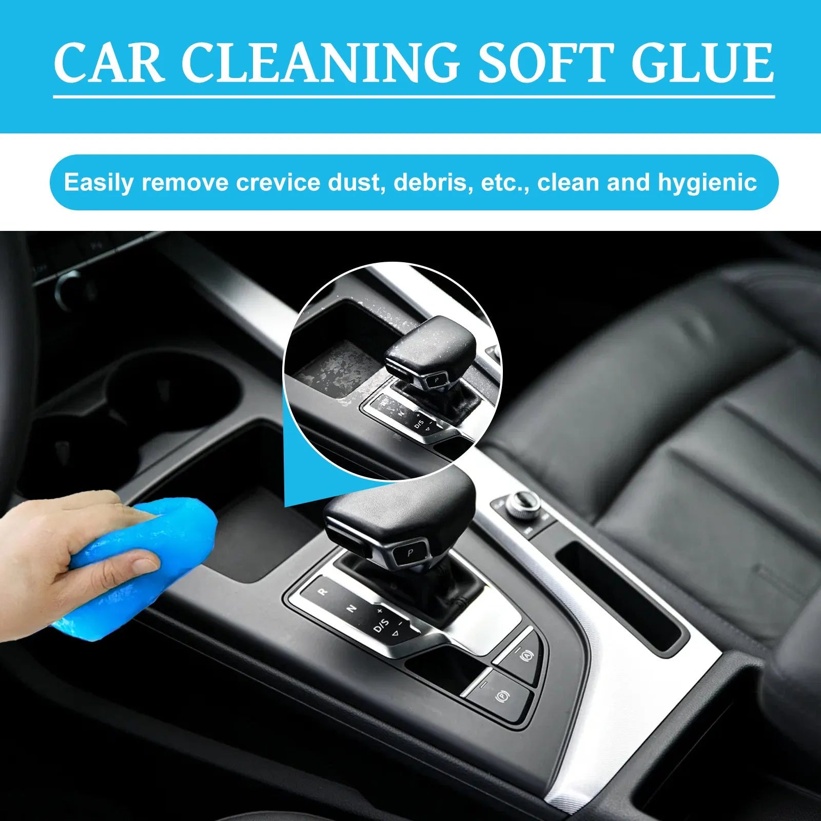70g car cleaning soft gel adhesive for dashboard and console gap dust removal measuring 6.2x5.7cm