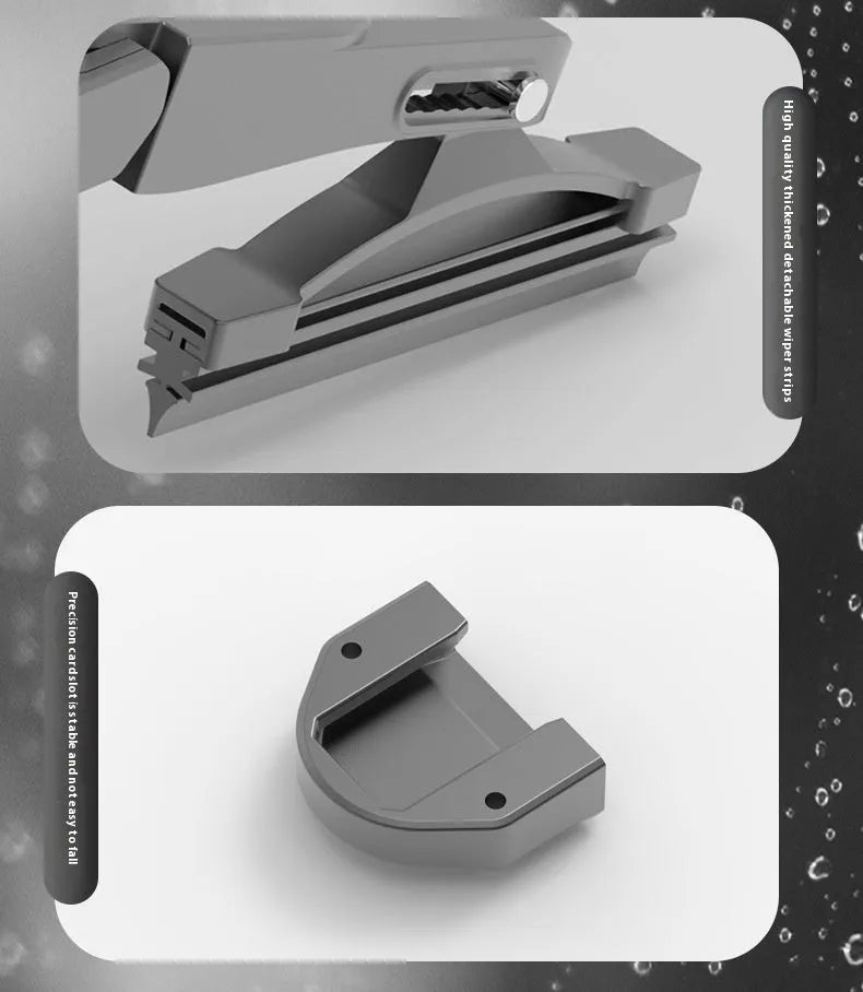 Black TZ-HW065 800mA motorised wiper unit with a 65mm blade for motorcycle helmets.