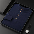 Women's thickened semi-high neck cashmere pullover in white, loose fit, long sleeves, winter style
