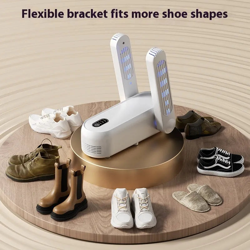 D4 black automatic shoe dryer with timer display and electrical controls