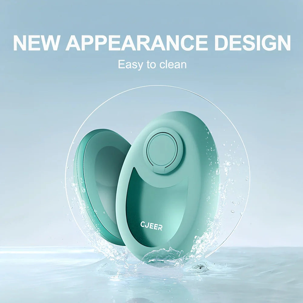 CJEER green crystal hair eraser with nano-glass surface and metal grip ring for painless leg arm removal, includes soothing gel