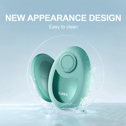 CJEER green crystal hair eraser with nano-glass surface and metal grip ring for painless leg arm removal, includes soothing gel