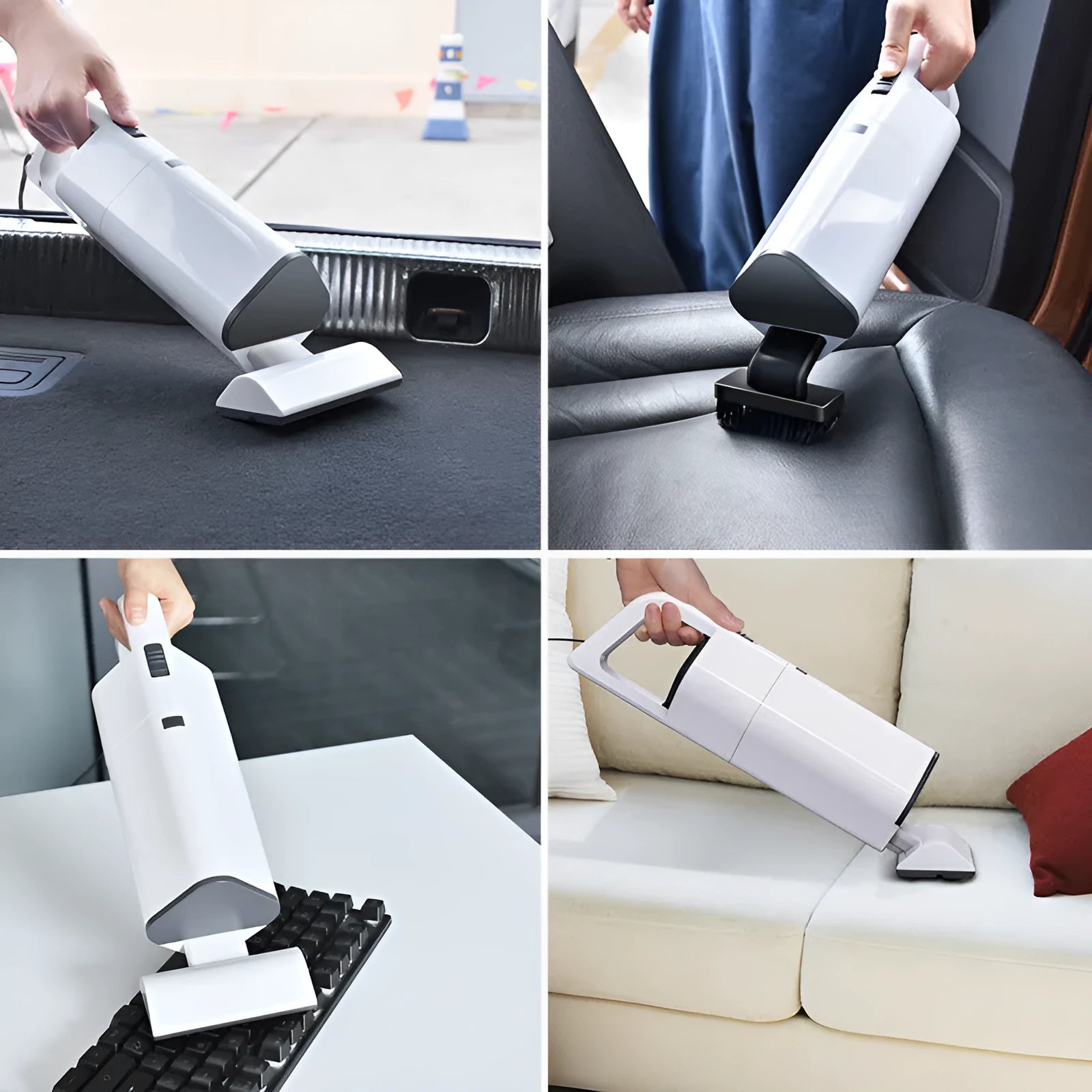 Wireless rechargeable handheld car vacuum cleaner in black with 4000mbar suction