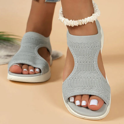 Women's Flyknit Sandals with hollow peep-toe design in various colours