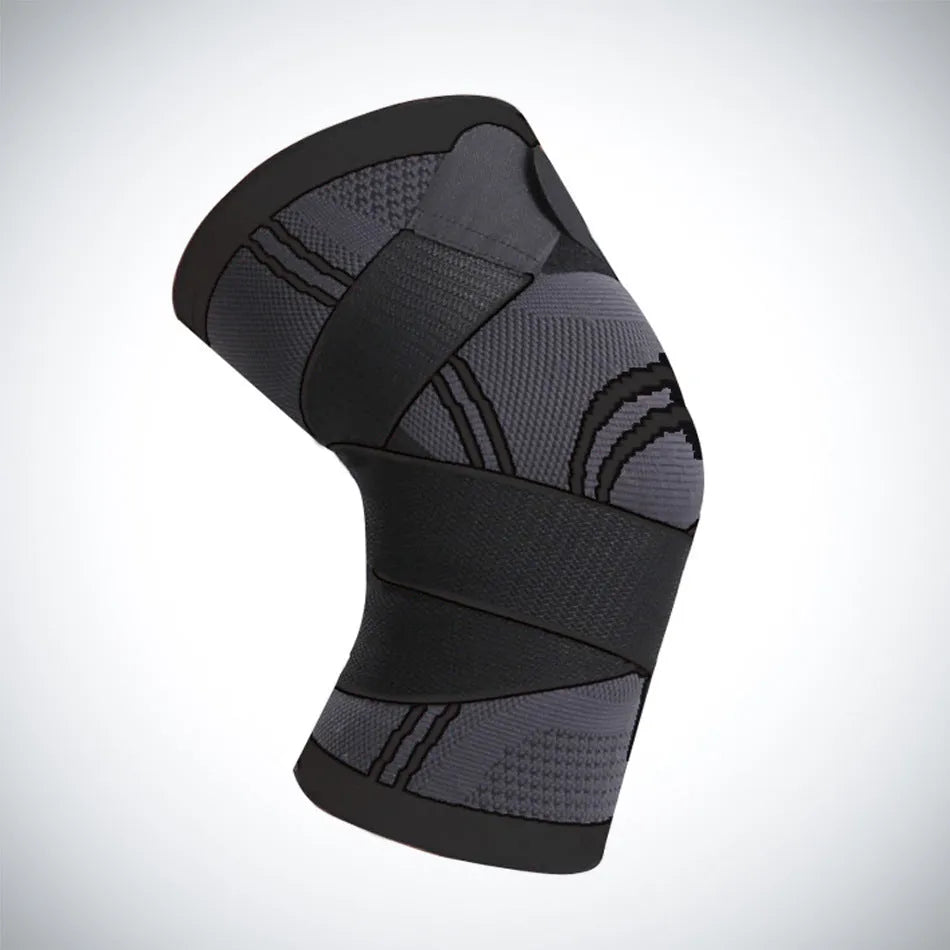 Single non-slip fitness knee pad in nylon cloth, shown in one of six colours with weight sizing codes S to 3XL.