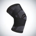 Single non-slip fitness knee pad in nylon cloth, shown in one of six colours with weight sizing codes S to 3XL.