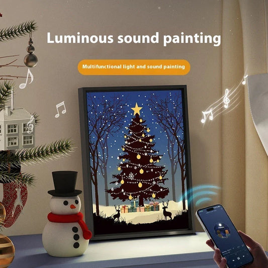 Bluetooth-enabled Christmas tree speaker ornament with luminous display and aluminum alloy frame