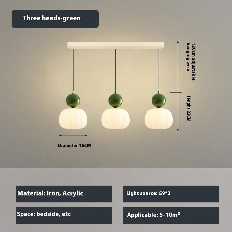 Nordic style pumpkin lamp alloy chandelier for bedroom ceiling lighting in multiple colour options