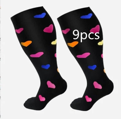 Plus size bamboo compression socks for men and women, offering comfort and support for wide calves.