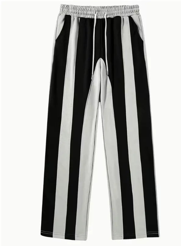 Straight sports pants loose fit polyester joggers black or grey digital printing autumn casual wear