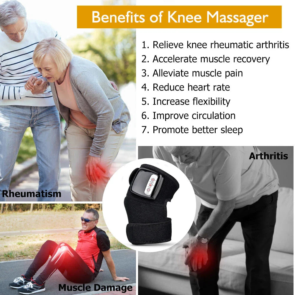 Infrared Heating Knee & Joint Massager with Vibration Therapy for Pain Relief and Improved Mobility