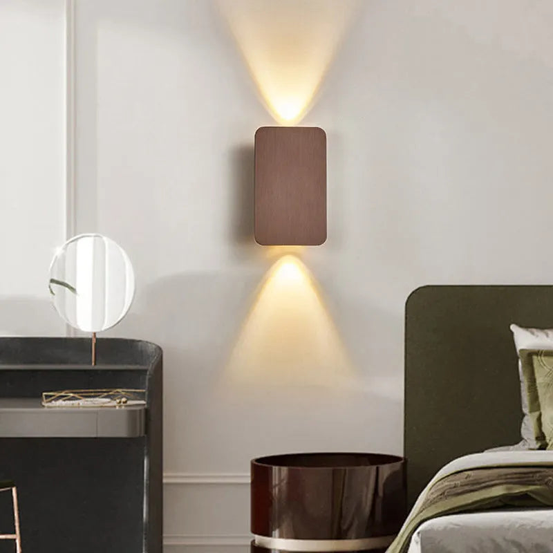 Slim minimalist wall-mounted LED lamp in black finish, showcasing Nordic design.