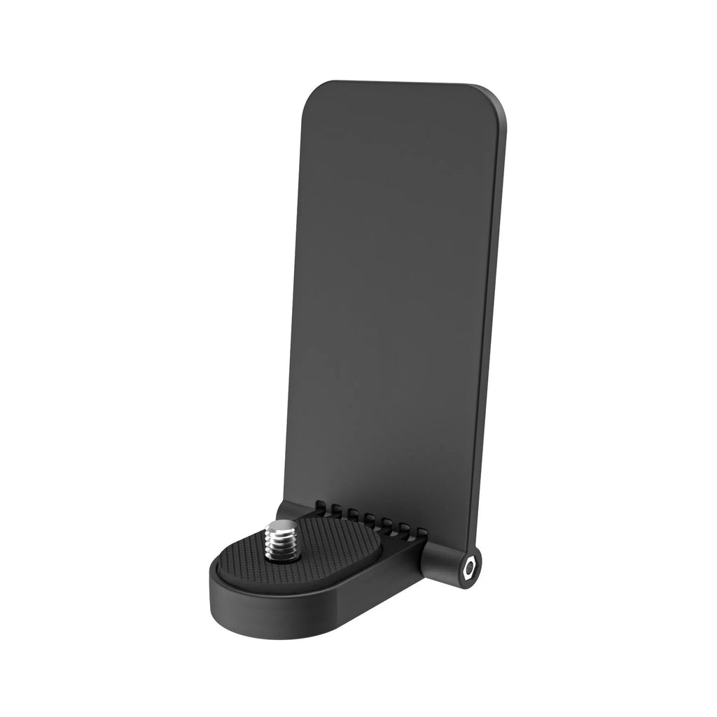 Black magnetic bracket base for Insta360 X4 camera with adjustable angle mechanism