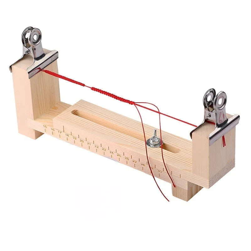 Solid wood handmade weaving rack with totem pattern for DIY bracelet and necklace making.