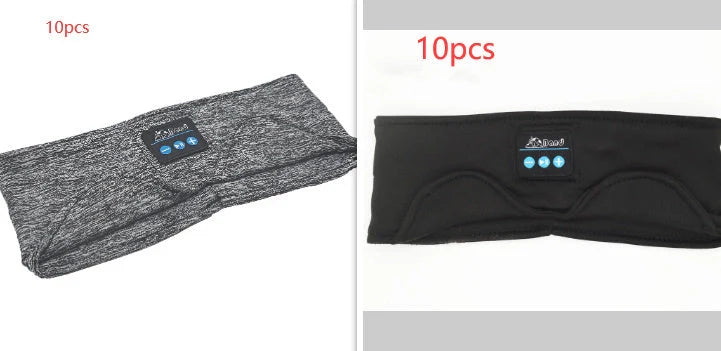 Bluetooth music headband with sleep scarf functionality in grey and black