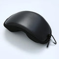 Rainwater proof cycling goggles in black with mirrored lens stored in leather zipper bag