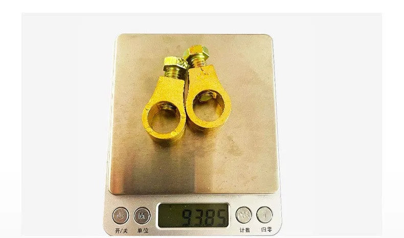 Copper battery clamp with nickel-plated finish for automotive electrical connections