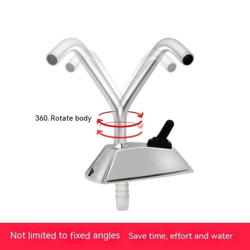 Electronic control rotating RV faucet with mirror polished stainless steel finish