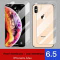 iPhone tempered glass screen protector and rear camera protector film set for 11, X, and XS models.