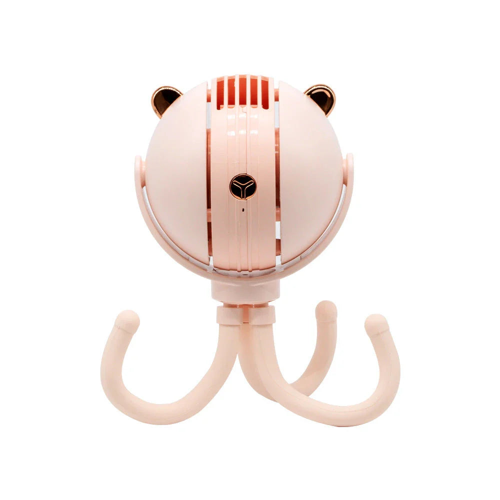 Quiet USB Desk Fan with octopus-inspired design, providing a gentle, soothing breeze for your workspace or study area.