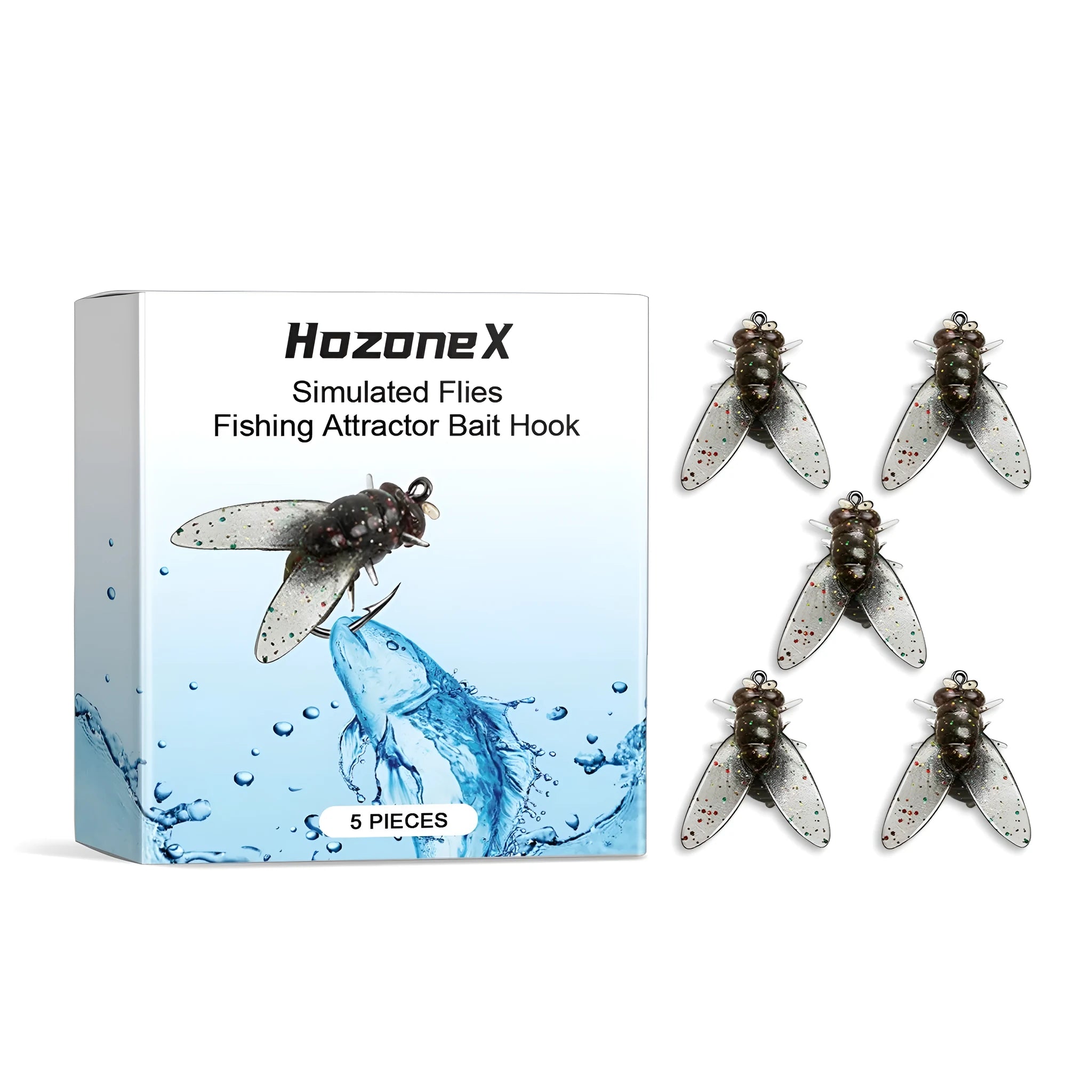 Five small green biomimetic insect soft bait lures for fishing, measuring 1.5cm.