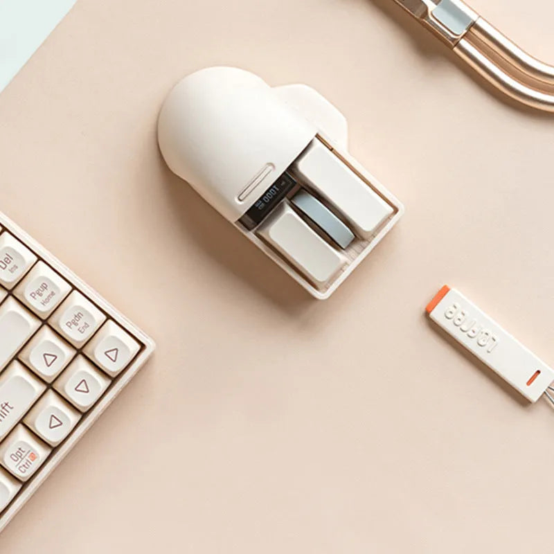 Xiaoqiao Tofu colour wireless mouse with seven buttons and USB-C charging port