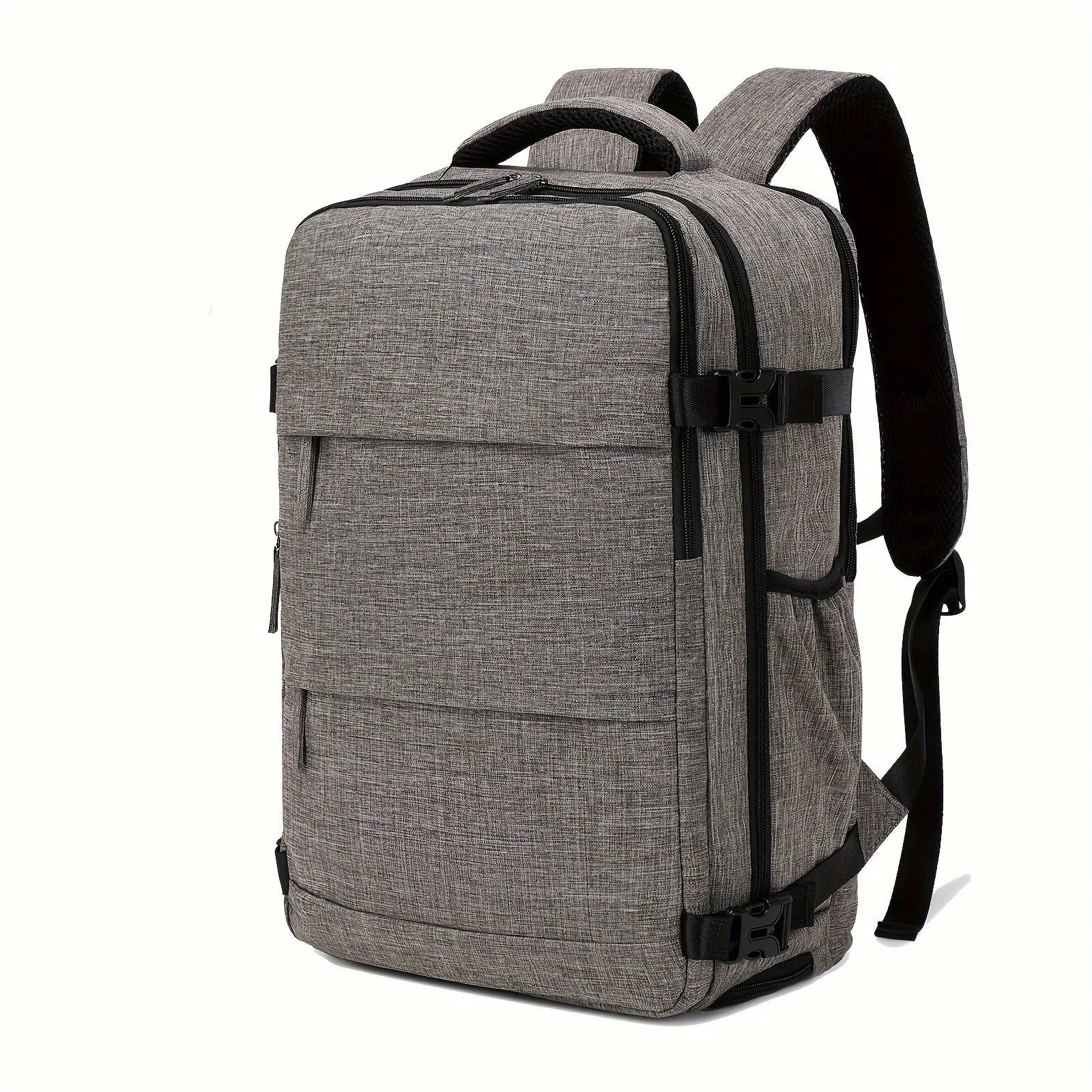 Men's large capacity nylon luggage backpack in black colour with tourist package included