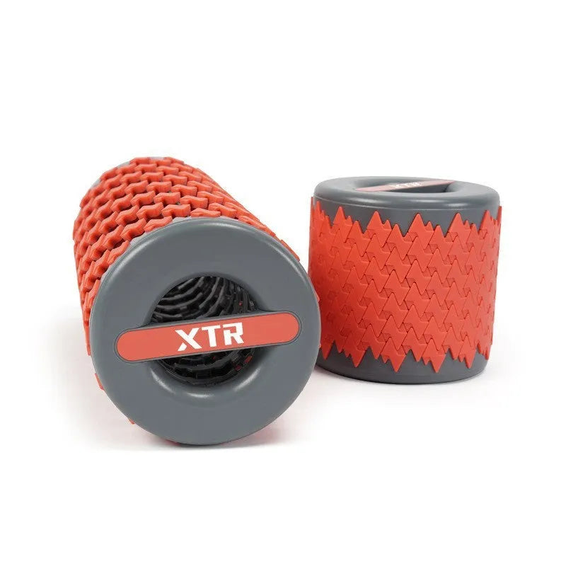 Adjustable telescopic foam roller in red, black, pink or yellow for muscle recovery massage