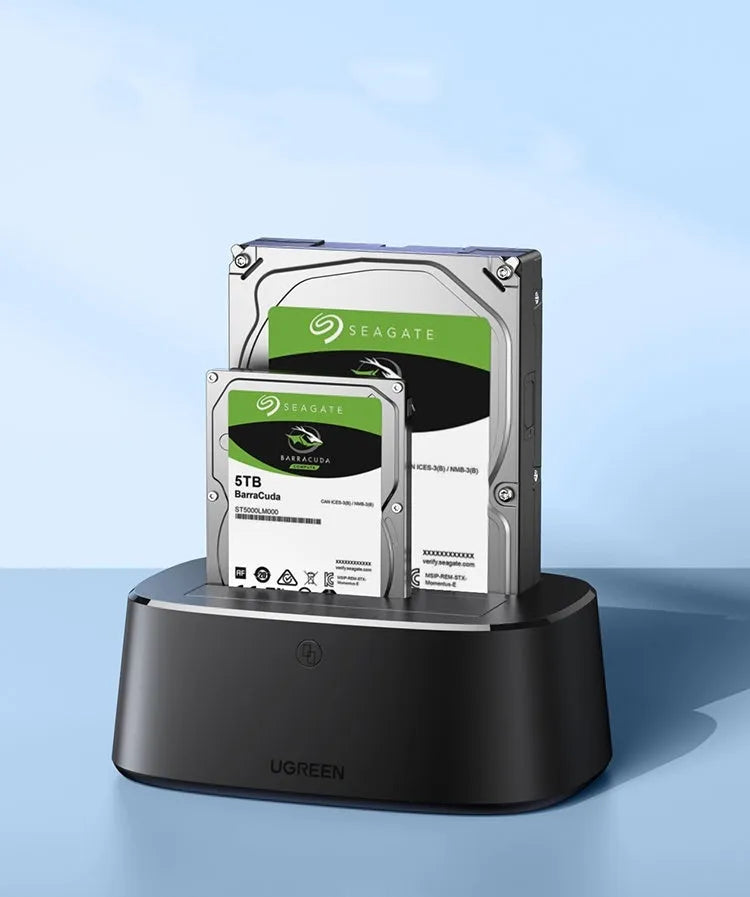 Green Link black external hard disk enclosure for 2.5 and 3.5 inch SATA drives with cables