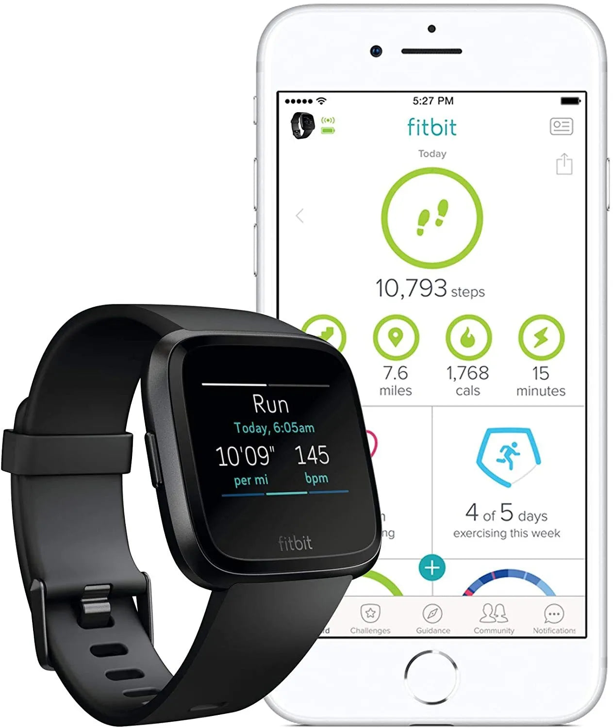 Black smart watch with heart rate monitoring on a silicone wrist strap