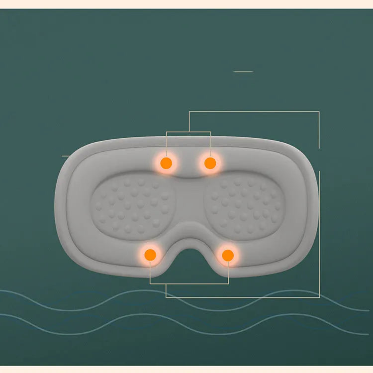 Portable eye SPA mask with steam massage goggles in green or pink with suede finish and USB charging cable
