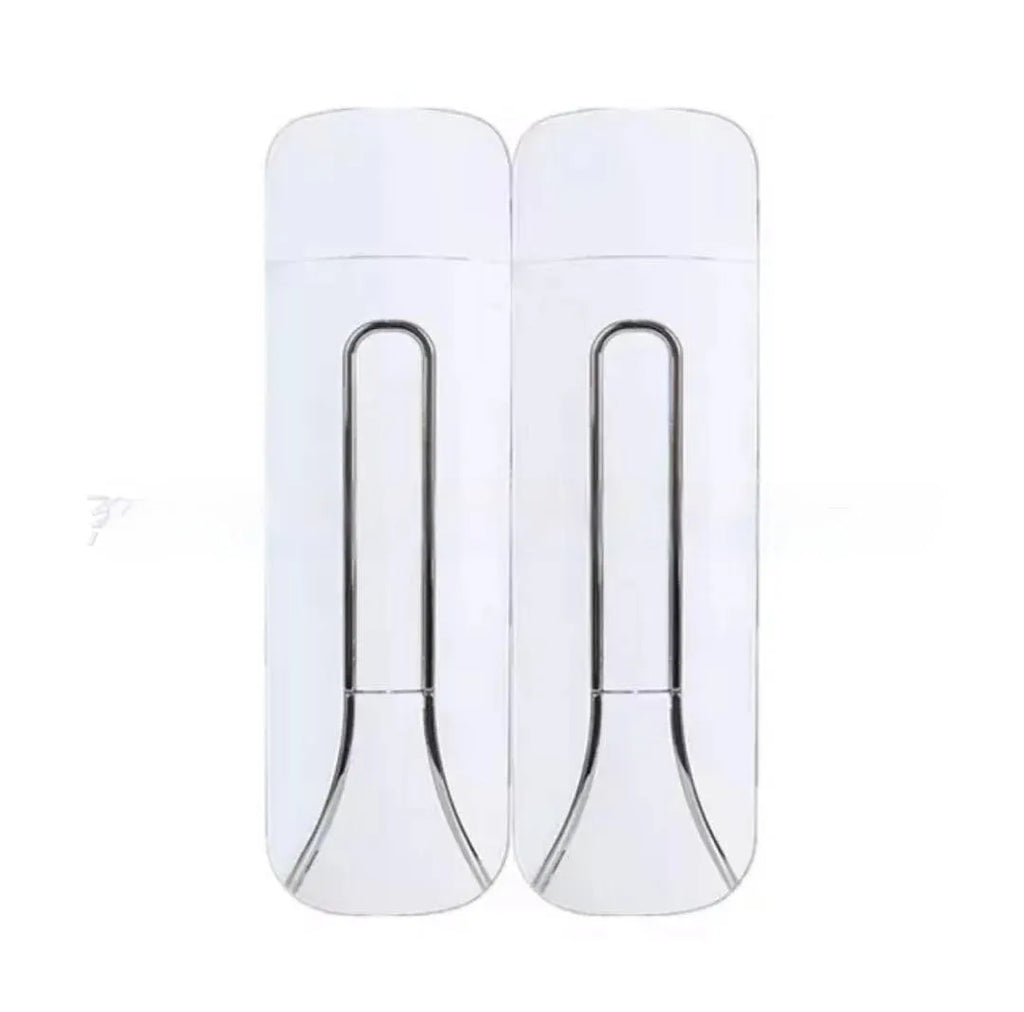 Wall-mounted manual press shampoo dispenser in white ABS plastic with single head, 5.8 x 7 x 23.5 cm
