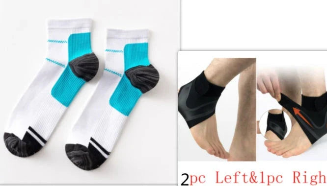 Adjustable ankle support brace for sports and running in black