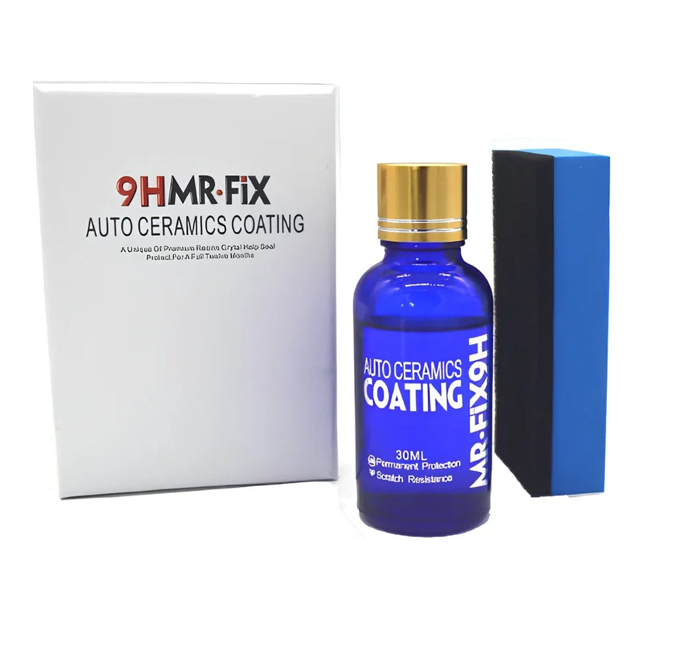 Blue 30ml automotive ceramic coating agent bottle with sponge and cloth for water repellent car paint and headlights