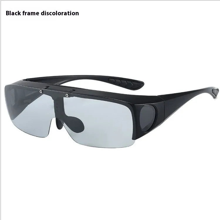 Polarised one-piece myopia sunglasses with multiple lens colour options for outdoor activities