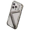 Titanium alloy metal phone case for iPhone with hollow heat dissipation design in titanium gray colour