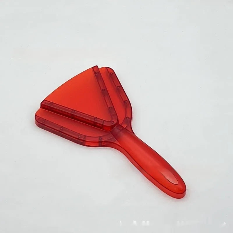Adjustable telescopic can opener and bottle opener with non-slip red handle on a white background.