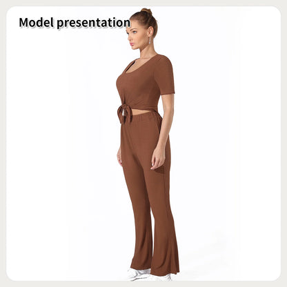 Dark green and coffee colour top and pants set, sizes S to 3XL