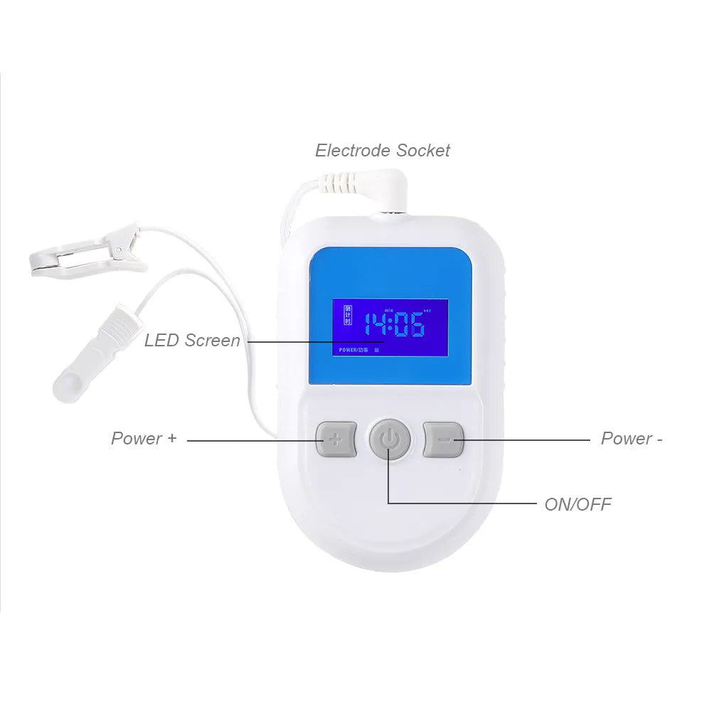 White HSM04 low frequency pulse therapy instrument for sleep aid, showing compact size.