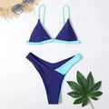 Women's patterned nylon bikini set showing bra and briefs in European and American style