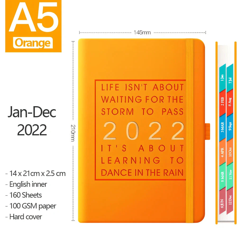 Red A5 imitation leather notebook with French fold binding and 100gsm pages, weighing 540g