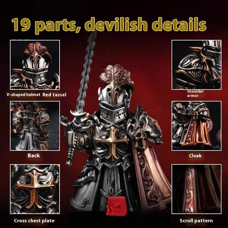 Copper Paladin national style decorative ornament set with holy sword and shield on a table