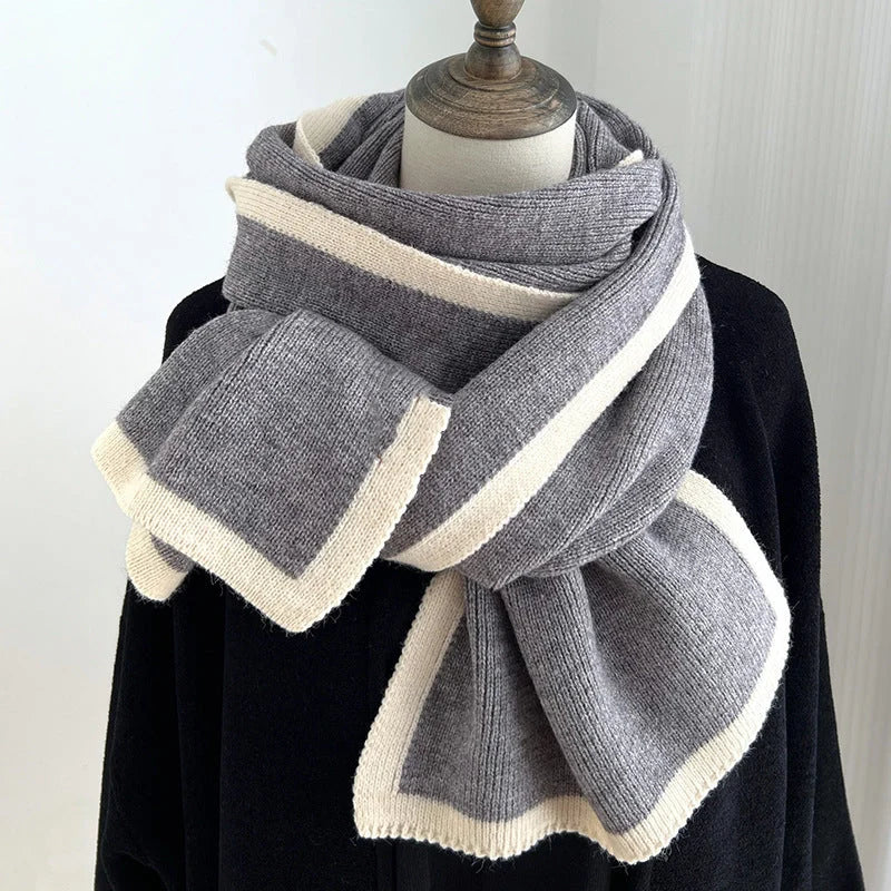Knitted wool scarf in six colours for winter warmth and style